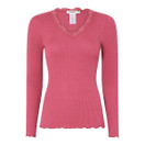 Soulmate Silky 2 pitkähihainen  toppi silkkimodaalia vadelmanpunainen