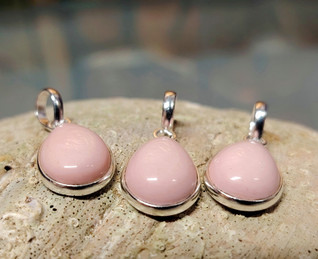 Pinkki opaali/hopea925 riipus pisara 14 mm