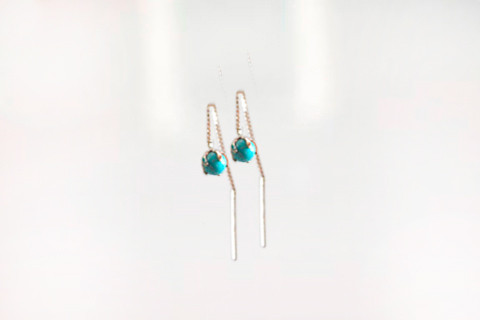 3mm Turkoosikivi ketjukorvakoru 