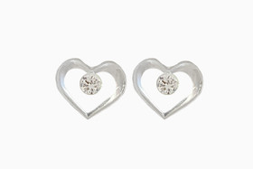 Hopeiset sydänkorvakorut