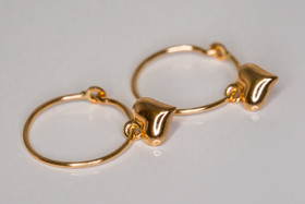 Rengaskorvakorut Ø10mm, puolikas sydän