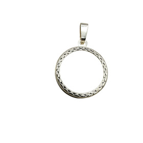 Kuvioitu hopeinen 14mm rengasriipus