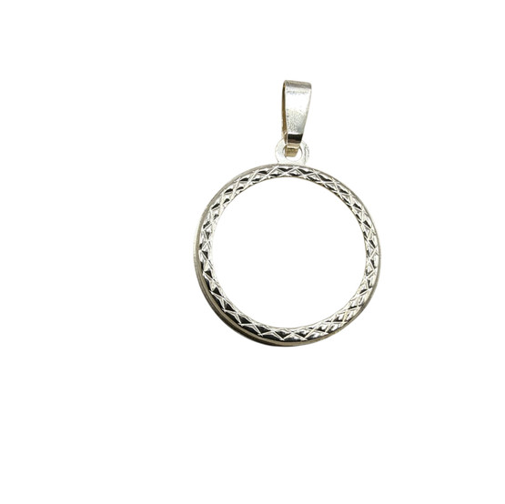 Kuvioitu hopeinen 14mm rengasriipus