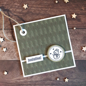 Pakettikortti - Lumiukko ja kuuset