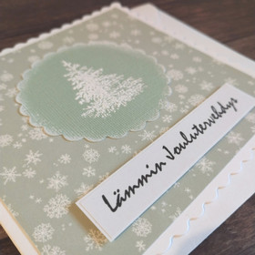 Joulukortti -  Lämmin Joulutervehdys (Vaaleanvihreä)