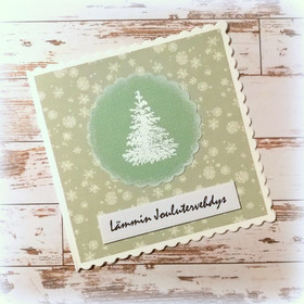 Joulukortti -  Lämmin Joulutervehdys (Vaaleanvihreä)