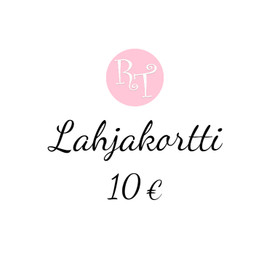LAHJAKORTTI 10,00€ (toimitus sähköpostitse)