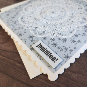 Joulukortti - Mandala Lumihiutaleet (Tummansininen)