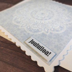 Joulukortti - Mandala Lumihiutaleet (Vaaleansininen)