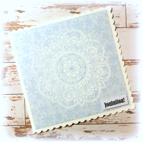 Joulukortti - Mandala Lumihiutaleet (Vaaleansininen)