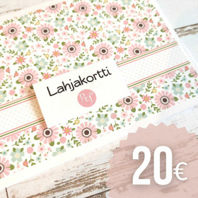 LAHJAKORTTI 20,00€ - A6, sis. kuoren (toimitus postitse)