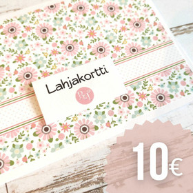 LAHJAKORTTI 10,00€ - A6, sis. kuoren (toimitus postitse)
