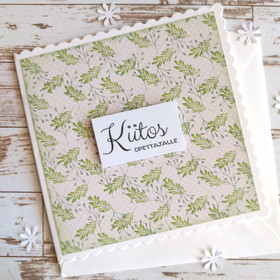 Kiitoskortti - Vihreät oksat (13,5 x 13,5 cm) 