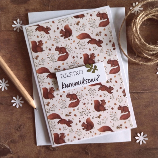 Kummikortti -Oravat ja lehti 