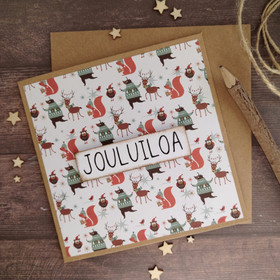 Joulukortti - Metsän eläimet (13,5x13,5 cm)