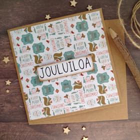 Joulukortti - Oravat (13,5x13,5 cm)