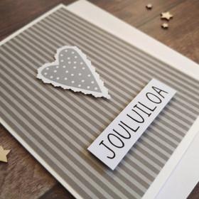 Joulukortti - Harmaa sydän (10,5 x 14,5 cm) A6