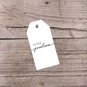 Pakettikortti - Hyvää Joulua mustavalkoinen, 1 kpl