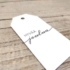 Pakettikortti - Hyvää Joulua mustavalkoinen, 1 kpl