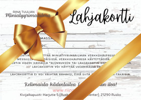 LAHJAKORTTI 30,00€ (toimitus sähköpostitse)