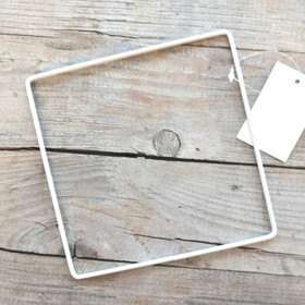 Metallirengas Neliö 15 x 15 cm - Valkoinen