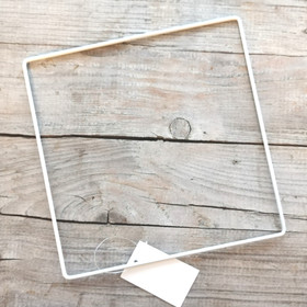 Metallirengas Neliö 20 x 20 cm - Valkoinen