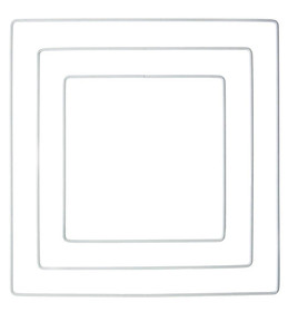 Metallirengas Neliö 25 x 25 cm - Valkoinen