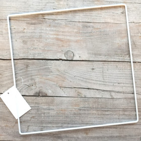 Metallirengas Neliö 25 x 25 cm - Valkoinen