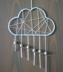 Metallirengas Pilvi  - Valkoinen (30 x 17,5 cm)