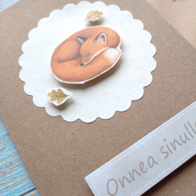 Onnea sinulle (nukkuva kettu) - Kortti A6