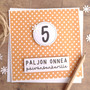 Kortti 5-vuotiaalle - Pallokuvio 13,5 x 13,5 cm