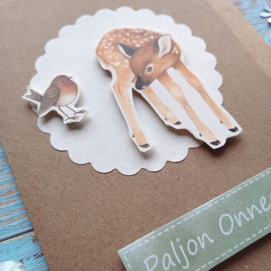 Paljon onnea (lintu ja bambi) - Kortti A6