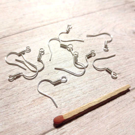 Korviskoukku 10 kpl (5 paria) - Hopeoitu, 16mm