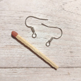 Korviskoukku 10 kpl (5 paria) - Hopeoitu, 16mm