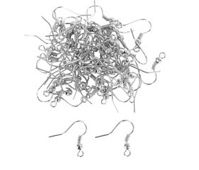 Korvakorukoukku 10 kpl (5 paria) - Hopeanvärinen, 18mm
