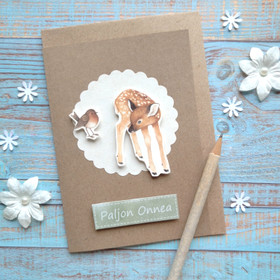 Paljon onnea (lintu ja bambi) - Kortti A6