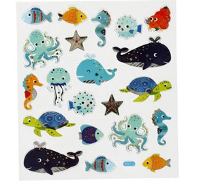 Kuviotarrat -Merieläimet, 1 arkki (15x16,5 cm)