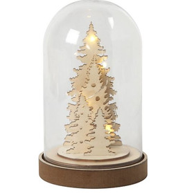 Muovikupu puujalustalla (Kork. 18 cm, halk. 11 cm)