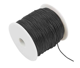 Puuvillanyöri 1 mm - Musta / myydään metreittäin