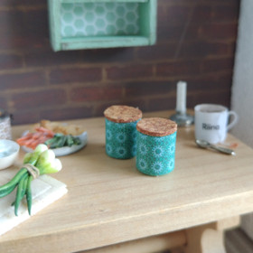 Nukkekodin Säilytyspurkki - Retrokukat Mintunvihreä