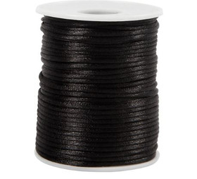 Satiininyöri 2 mm - Musta / myydään metreittäin
