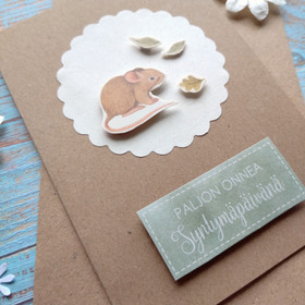 Paljon onnea syntymäpäivänä (hiiri) - Kortti A6