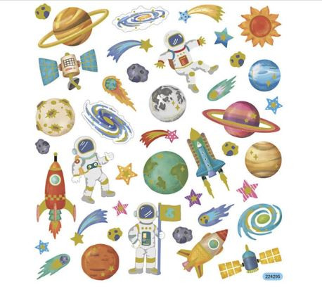 Kuviotarrat - Avaruus ja raketit, 1 arkki (15x16,5 cm)
