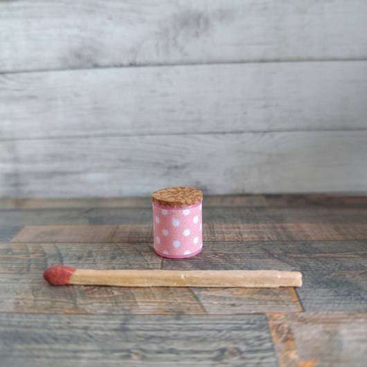 Nukkekodin Säilytyspurkki - Pallokuvio Vaaleanpunainen