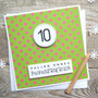 Kortti 10-vuotiaalle - Pinkit pallot 13,5 x 13,5 cm