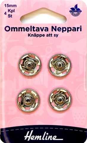 Hemline Ommeltava Neppari 15 mm hopea