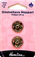 Hemline Ommeltava Neppari 18 mm hopea