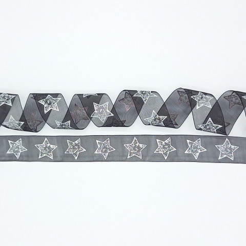 Organzanauha Hopea Tähti