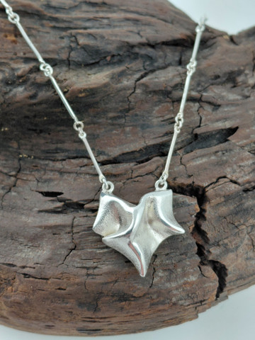 Silver pendant Falling Leaf