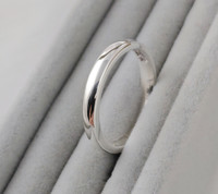 Eco silver wedding band